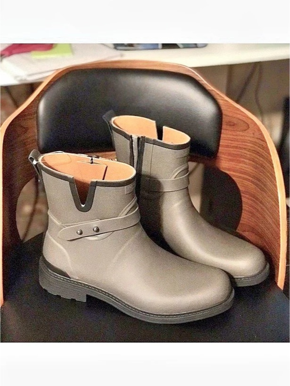 Rag & Bone Moto Rain Boot Boots in Gray New in Box